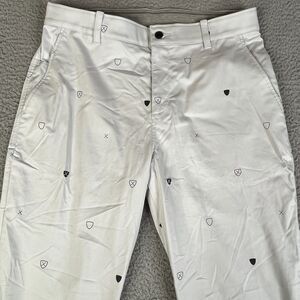 Nike Golf Pants 34x30 Gray Chino Photon Dust Dri Fit Performance All Over Print